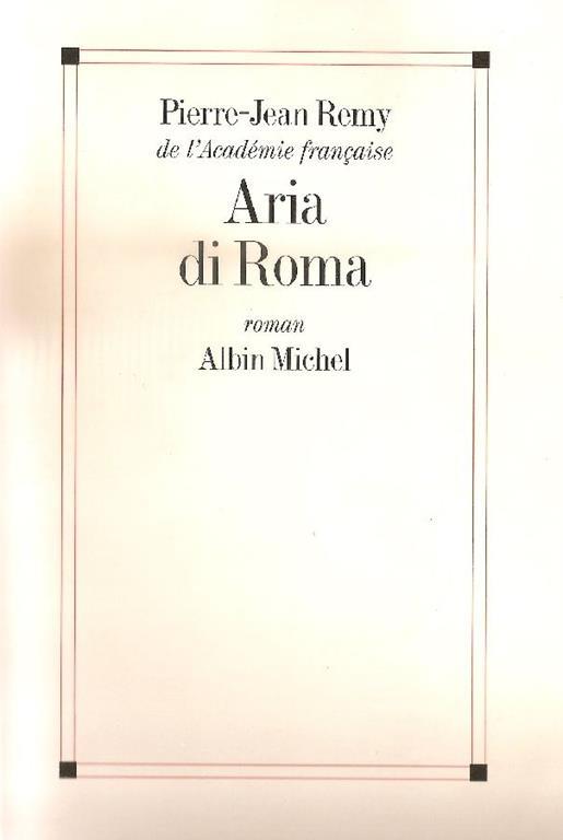 Aria di Roma - Pierre-Jean Remy - copertina