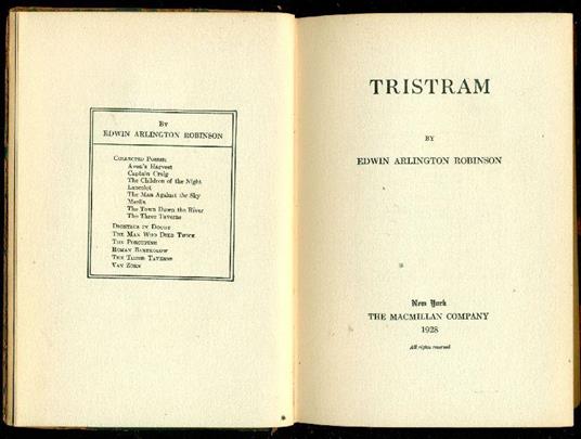 Tristram - Edwin Robinson - copertina