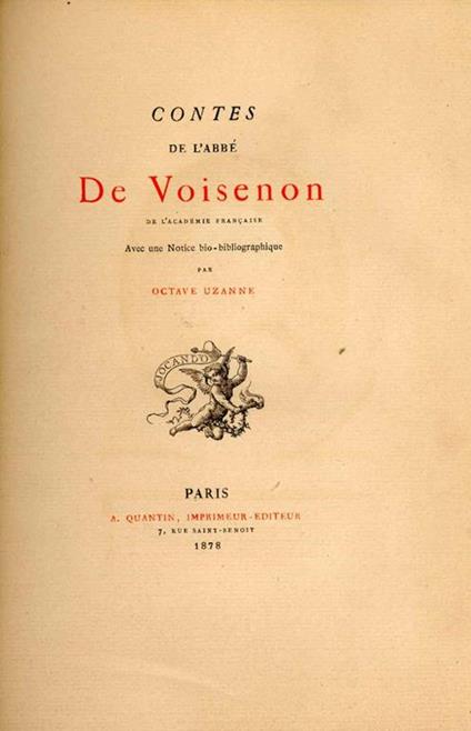 Contes de L'Abbé De Voisenon - copertina