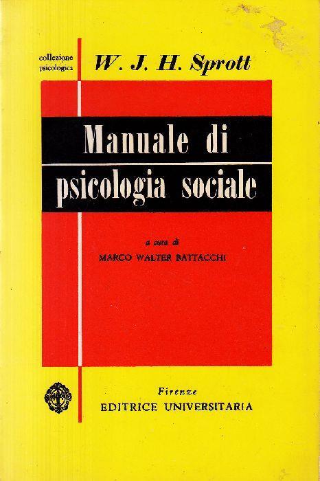 Manuale di psicologia sociale - W.J.H. Sprott - copertina