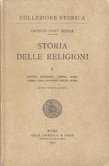Storia delle religioni - George Foot Moore - copertina