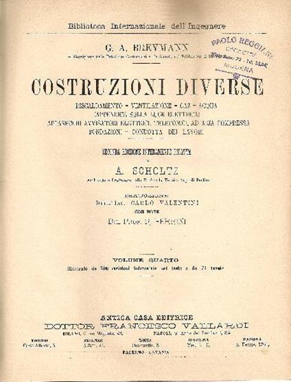 Trattato Generale di Costruzioni civili con cenni speciali intorno alle costruzioni grandiose. Volum - Gustav A. Breymann - copertina