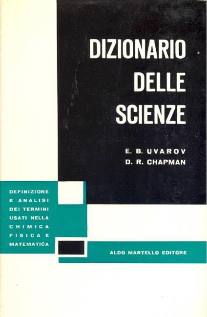 Dizionario delle scienze - E. B. Uvarov - copertina