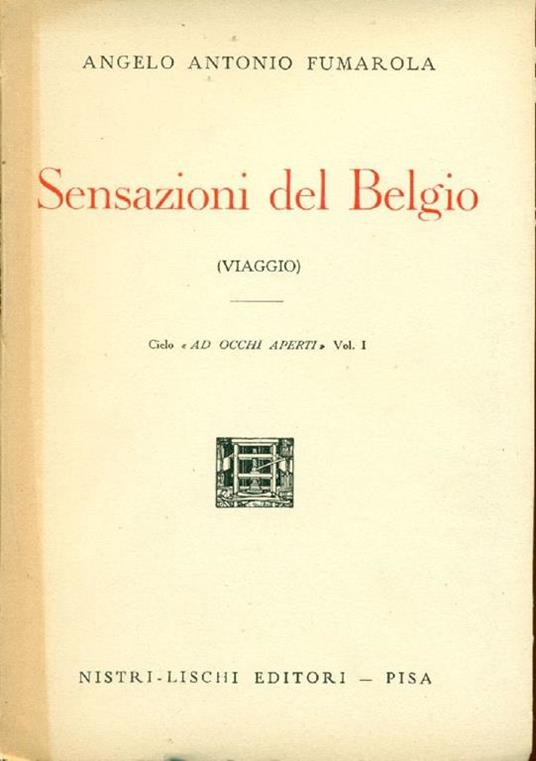 Sensazioni del Belgio - A. Antonio Fumarola - copertina
