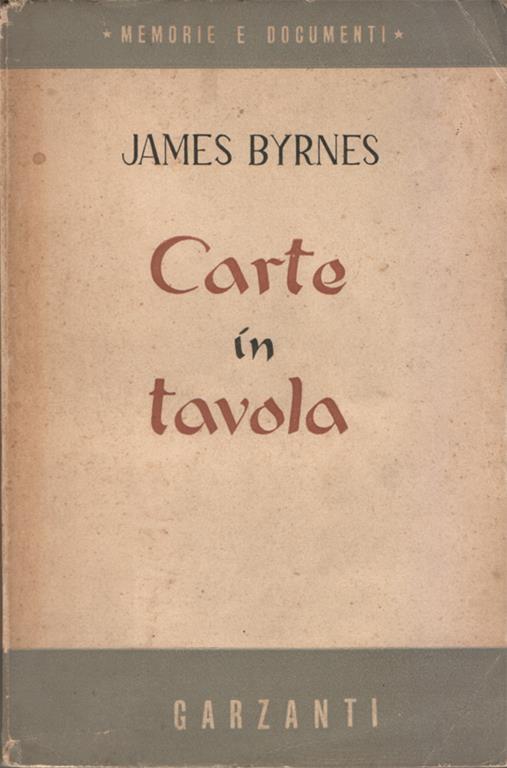 Carte in tavola - James Byrnes - copertina