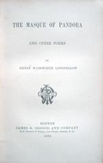 The masque of Pandora and other poems