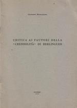 Critica ai fautori della 
