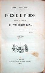 Prima raccolta di poesie e prose edite ed inedite