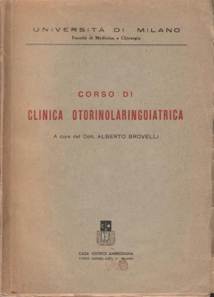 Corso di clinica otorinolaringoiatrica - copertina