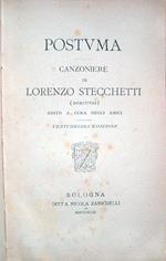Postuma. Canzoniere di Lorenzo Stecchetti (Mercutio) edito a cura degli amici. Ventunesima edizione