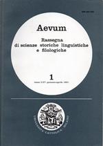 Aevum. Rassegna di scienze storiche linguistiche e filologiche. 1. Anno LXV, gennaio-aprile 1991