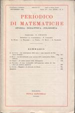 Periodico di matematiche. Storia. Didattica. Filosofia. Pubblicazione bimestrale. Dicembre 1951. Serie IV. Vol. XXIX. N. 5