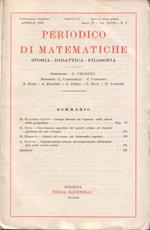 Periodico di matematiche. Storia - Didattica - Filosofia. Pubblicazione bimestrale. Aprile 1953 - Serie IV - Vol. XXXI - N. 2