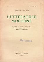 Letterature Moderne. Rivista di varia umanità diretta da Francesco Flora. Anno I. N. 3. Novembre 1950