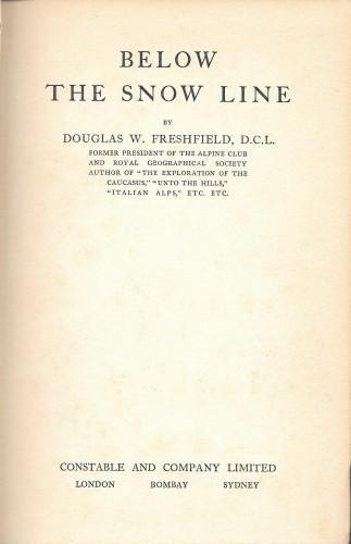 Below the Snow Line - Douglas W. Freshfield - copertina