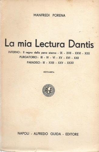 La mia Lectura Dantis - Manfredi Porena - copertina