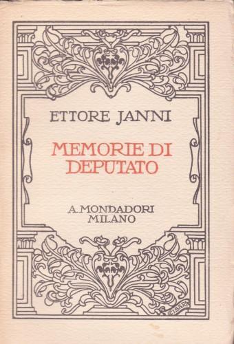 Memorie di un deputato - Ettore Janni - copertina