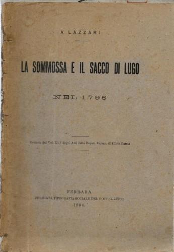 La sommossa e il sacco di Lugo nel 1796 - Alfonso Lazzari - copertina