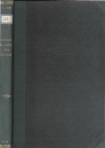 Esercizi sulla scienza delle costruzioni - Camillo Guidi - copertina