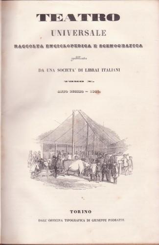 TEATRO UNIVERSALE raccolta enciclopedica e scenografica pubblicata da una società di librai italiani, Anno X - copertina