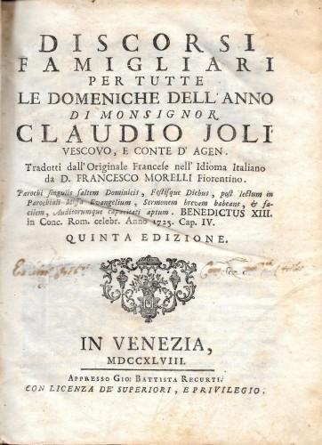 Discorsi famigliari per tutte le domeniche dell'anno - Claudio Joli - copertina