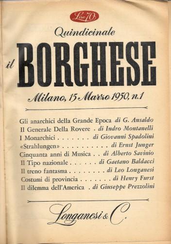 Il Borghese, Annata Completa 1950, Dal 15 Marzo Al 15 Dicembre - copertina