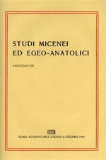 Studi Micenei ed Egeo. anatolici. Fasc. XXI. Indice articoli:-I.Michaelid