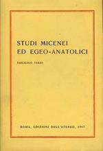 Studi Micenei ed Egeo anatolici. Fasc. III. Indice articoli: S.Marinatos,