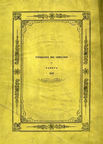 Memorie del R. Ist. Veneto di Scienze, Lettere ed Arti. Vol. III, 1847. Dall'indice: A.Fusinieri,Sulla - copertina