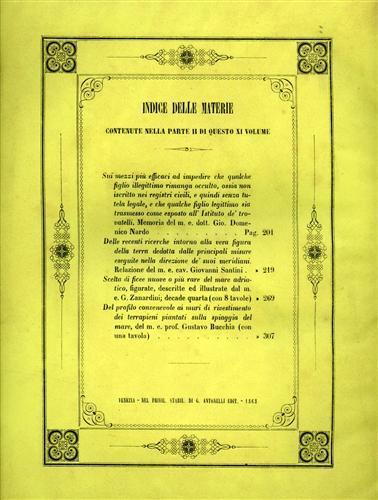 Memorie dell'I. R. Istituto Veneto di Scienze, Lettere ed Arti. Vol. XI, Parte seconda. Contiene: Nardo,Domenico, Sui - copertina