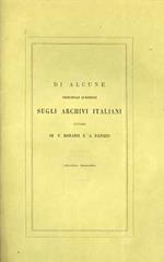 Di alcune principali questioni sugli archivi italiani