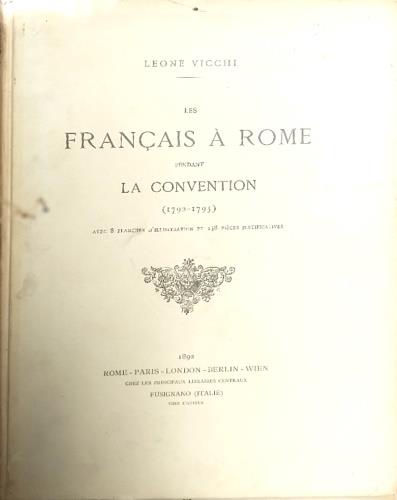 Les Français à Rome pendant la Convention 1792 1795