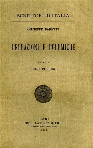 Prefazioni e polemiche - Giuseppe Baretti - copertina