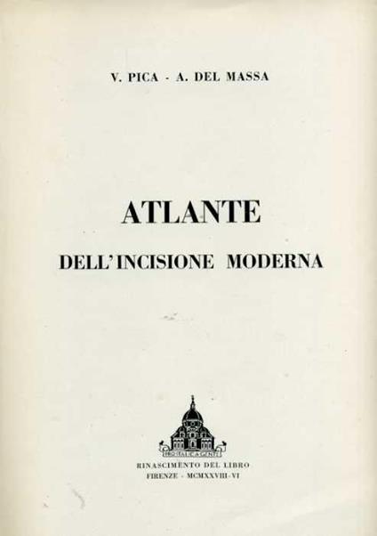 Atlante incisione moderna - Vittorio Pica - copertina