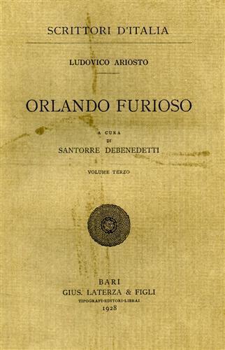 Orlando Furioso - Ludovico Ariosto - copertina
