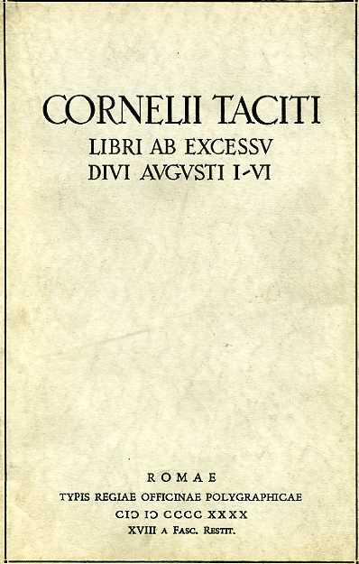 Libri ab excessu Divi Augusti I - VI - Cornelio Nepote - copertina
