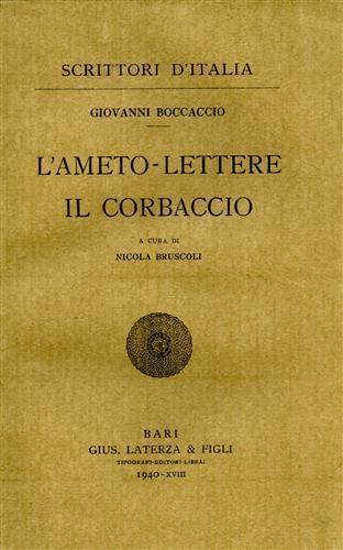 L' Ameto, lettere, il Corbaccio - Giovanni Boccaccio - copertina