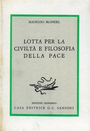 Lotta per la civiltà e filosofia della pace - Maurice Blondel - copertina