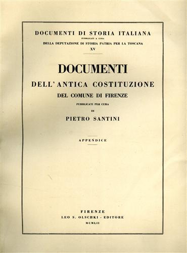 Documenti dell'Antica Costituzione del Comune di Firenze. Appendice - copertina