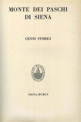 Monte dei Paschi di Siena. Cenni storici - copertina