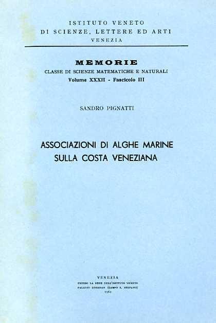 Associazioni di alghe marine sulla costa veneziana - Sandro Pignatti - copertina