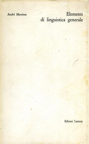 Elementi di linguistica generale - André Martinet - copertina