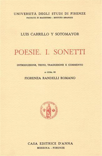 Poesie. I. Sonetti - Luis Carrillo y Sotomayor - copertina