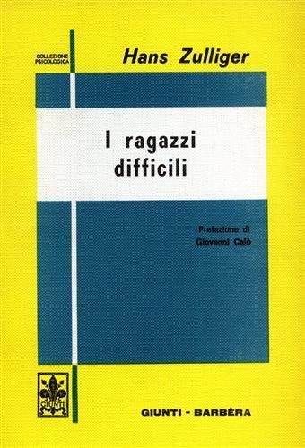 I ragazzi difficili - Hans Zulliger - copertina