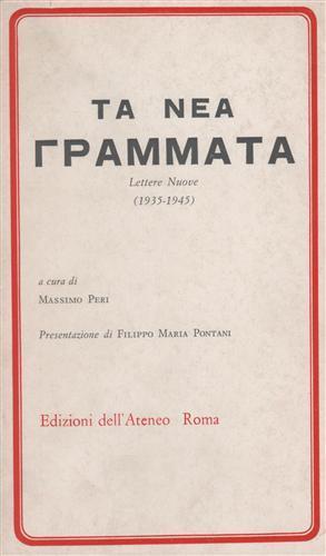 Ta Nea Grammata. Lettere Nuove ( 1935 - 1945 ) - copertina
