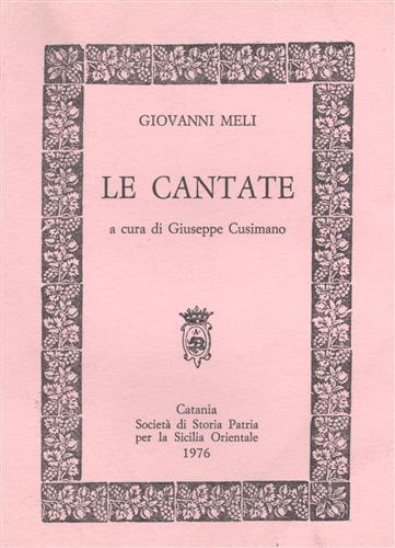 Le cantate - Giovanni Meli - copertina
