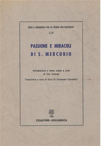 Passione e miracoli di S. Mercurio - copertina