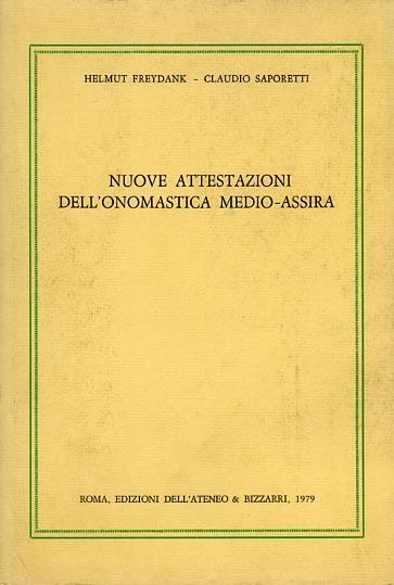 Nuove attestazioni dell'onomastica medio assira - Helmut Freydank - copertina