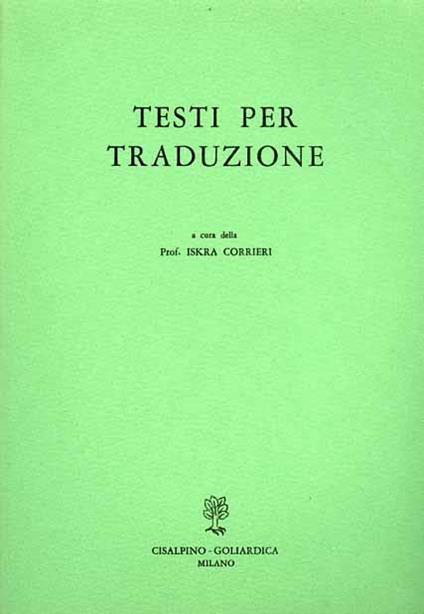 Testi per traduzione - copertina