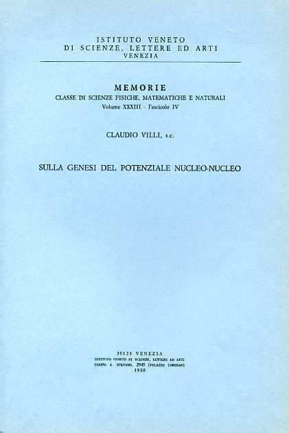 Sulla genesi del potenziale nucleo. nucleo - Claudio Villi - copertina